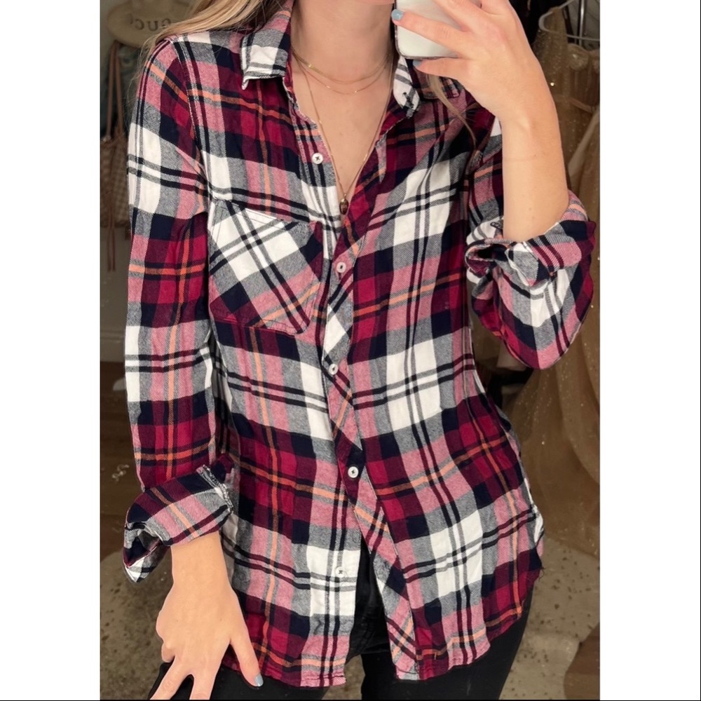 Kenneth Cole Reaction Pink Plaid Flannel